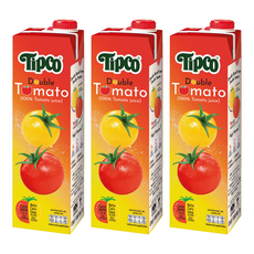 Tipco 100%雙番茄汁 3瓶 1L裝，泰國原裝進口，無添加純天然雙色番茄汁, 1L
