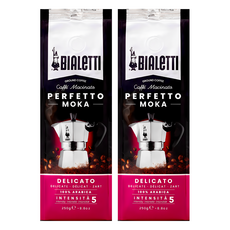 BIALeTTI 拜雷提 Perfetto Moka 研磨咖啡 巴西日曬5號, 250g, 100%阿拉比卡豆, 熱帶水果香甜, 滑順油脂, 法式濾壓壺, 2包