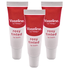 Vaseline 凡士林 玫瑰潤色護唇膏，高度滋潤保濕，淡淡粉色，10g, 玫瑰潤色, 3條