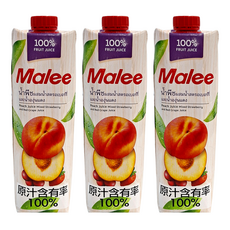 Malee 100% 水蜜桃綜合果汁, 1000毫升, 1L, 3瓶