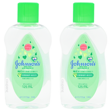 Johnson's 嬌生嬰兒潤膚油 滋養配方, 蘆薈精萃, 維生素E, 保濕滋潤 125ml, 2瓶