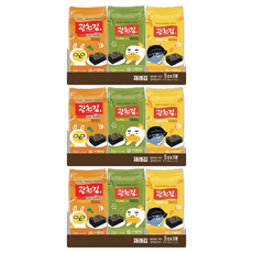 廣川海苔 KAKAO FRIENDS海苔 3入組, 上級芝麻油紫蘇油製成, 兩次烘烤香脆口感, 韓國卡通人物包裝, 15g, 3袋