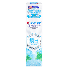Crest 台灣公司貨 香氛鎖白牙膏 海洋薄荷, 雙重清涼因子 持久清新, 6倍色素隔離因子, 4週長效亮白, 120g, 1條