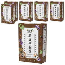 薌園 黑豆牛蒡茶, 青仁黑豆, 黃金比例調配, 不含咖啡因, 10g, 10包, 6盒