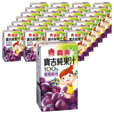 義美 寶吉純果汁 葡萄口味, 125ml, 72入