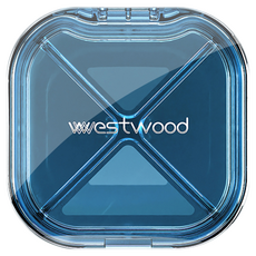 WESTWOOD 無毒維他命盒 溫莎藍 4格 維他命收納盒 藥盒 保健品分裝盒, 1個