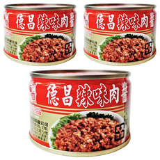 德昌 辣味豬肉醬, 開罐即食 方便攜帶, 140g, 3罐