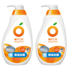 Orange House 橘子工坊 去油淨味洗碗精 650mL，含橘油配方，除菌，洗淨後無化學殘留，適用於清洗蔬果和奶瓶, 2瓶