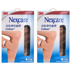 3M Nexcare 自黏彈性繃帶, 適用於傷口包紮，固定敷料於多毛及脆弱的皮膚上, 2捲