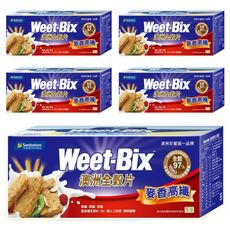 Weet-Bix 澳洲全穀片 麥香高纖，高鈣高鐵，強化能量維生素B1、B2，早餐下午茶首選, 375g, 5盒