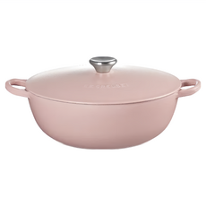 LE CREUSET 媽咪鐵鍋 甜心粉 26cm 4.9L 鋼頭內鍋黑, 1個