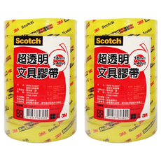 3M Scotch 超透明膠帶 502S 8捲裝, 18mm x 40yd, 透明色, 2組