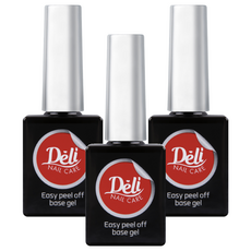Deli Beauty 輕鬆卸甲可剝式美甲底層凝膠 10ml, 透明, 3瓶