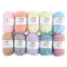 mamaknit 10色彩虹菜瓜布編織線 Set, 35克 10捆, C款, 10捲