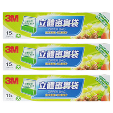 3M 立體密實袋, 大 26 x 25cm, 15個, 3盒