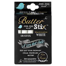 Jaq Jaq Bird Butter Stix 無塵粉筆 - 白色, 12入, 12支