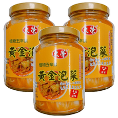 大榮 黃金泡菜, 清香、開胃、爽口, 豐富活性乳酸菌, 360g, 3罐
