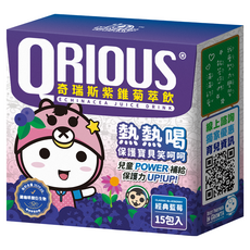 QRIOUS 奇瑞斯 紫錐菊萃飲 藍莓, 含芽孢性乳酸菌+維他命C, 無人工香料、色素、防腐劑, 通過SGS農藥、西藥檢測, 冷熱飲皆可, 15包, 3.5g, 1盒