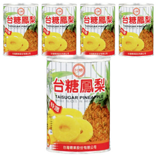 台糖鳳梨罐 整片, 台灣經典品牌暢銷三十年, 適用於漢堡、糕點、冰品, 565g, 5罐
