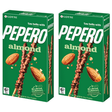 LOTTE PEPERO 杏仁巧克力棒, 32公克, 32g, 2盒