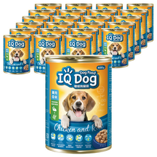 IQ Dog 聰明狗 狗罐頭, 雞肉 + 米口味, 400g, 24罐