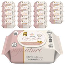 comet Baby Wipes Signature 壓紋寶寶濕紙巾 掀蓋式, 100張, 20包, 55(+/-5)gsm