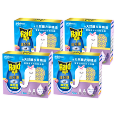 Raid 雷達佳兒護液體電蚊香補充瓶, 寶寶適用, 含天然薰衣草精油, 有效除蚊, 90ml, 4盒