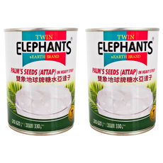 TWIN ELEPHANTS 雙象地球牌 糖水亞達子, 620公克, 泰國製造, 620g, 2罐