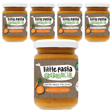 Little Pasta 小小帕斯達 南瓜佐胡蘿蔔醬, 專為寶寶設計 9個月以上, 不含麩質 無添加鹽及糖, 優質蔬果食材製成, 130g, 5罐