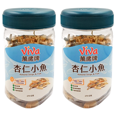 ViVa 萬歲牌 杏仁小魚, 芝麻調味, 鹹香酥脆, 270g, 2罐