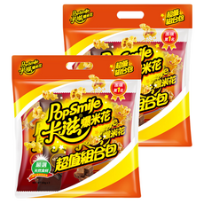 Pop-Smile 卡滋 爆米花組合包 Set, 含焦糖牛奶/美式特濃巧克力/巧達起司風味, 進口非基改玉米, 口感酥脆, 巧達起司 60g*1包+美式焦糖牛奶 60g*1包+特濃巧克力 60g*1包, 2袋