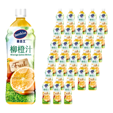 TAISUN 泰山 Sunkist 香吉士 柳橙果汁飲料, 12瓶裝, 果汁含量10%, 900ml, 36瓶
