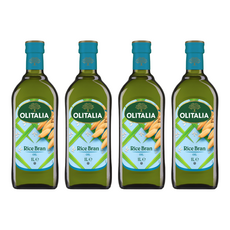OLITALIA 奧利塔 玄米油, 含天然γ-穀維素, 富含膳食纖維植物固醇, 油質穩定耐高溫，低油煙, 1L, 4瓶
