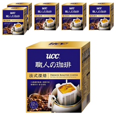 ucc 職人的珈琲 法式深焙濾掛式咖啡, 8g, 12包, 6盒