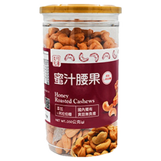美日充沛 蜜汁腰果，添加L-阿拉伯糖，國內獨有， 爽甜無負擔, 350g, 1罐