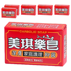 美琪樂皂，經典配方，深層清潔，溫和配方，高效保濕，有效抑菌，台灣製造, 100g, 6個