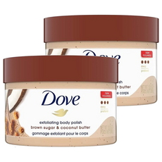 Dove 多芬 磨砂膏 紅糖與椰子油, 去除皮膚角質, 身體磨砂, 298g, 2罐