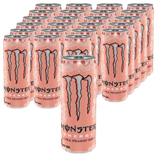 MONSTER ENERGY 魔爪 超越蜜桃閃耀碳酸能量飲料，零糖低卡，355ml*24罐