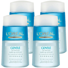 L'OREAL PARiS 巴黎萊雅 溫和眼唇卸妝液, 溫和配方, 輕鬆卸除濃密眼妝, 125ml, 4瓶