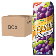 波蜜 一日水果 100% 葡萄綜合果汁, 250ml, 36入