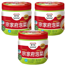 JONGGA 宗家府 泡菜 白菜切塊, 經典原味 甜酸辣平衡, 750g, 3罐
