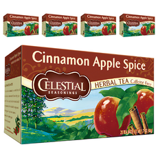 CELESTIAL SEASONINGS 詩尚草本 蘋果肉桂茶, 無咖啡因草本茶, 20茶包, 1.7 OZ (48g), 2.4g, 20包, 5盒