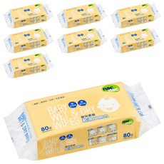 nac nac 乾濕二用巾, 80張, 8包