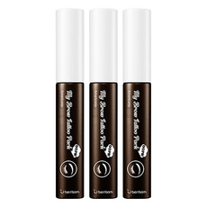 BERRISOM 染眉膠，摩卡棕/拿鐵棕/美式黑，低刺激紋眉, 黑咖啡棕, 3支