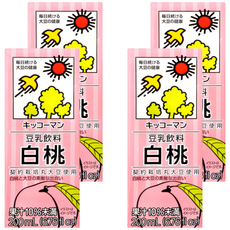KIKKOMAN 龜甲萬 豆乳 白桃風味, 契約栽培丸大豆使用, 果汁含量未達10%, 200mL, 4入