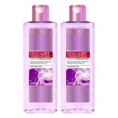 L'OREAL PARiS 巴黎萊雅 3合1卸妝潔顏水 玻尿酸高效溫和型, 專為敏感肌設計, 400ml, 2瓶