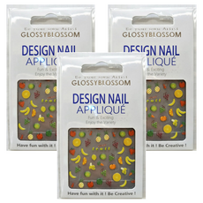 GLOSSYBLOSSOM 可愛美甲貼 Set, Design Nail Appliqué, 水果圖案, 蔬果, 3包