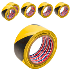 斑馬膠帶 警示膠帶, 48mm (2'')寬, 25M長, 0.18mm厚, 48mm x 25m, 黑黃色, 6個