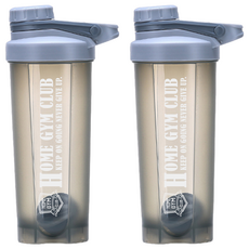 HOME GYM CLUB 居家健身 奶昔搖搖杯,700ml, 灰色, 雙入組, 運動蛋白粉攪拌杯, 2個