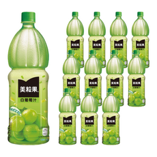 Minute Maid 美粒果 白葡萄汁1250ml Set 12瓶, 添加蘆薈果粒 Q彈有嚼勁, 1.25L